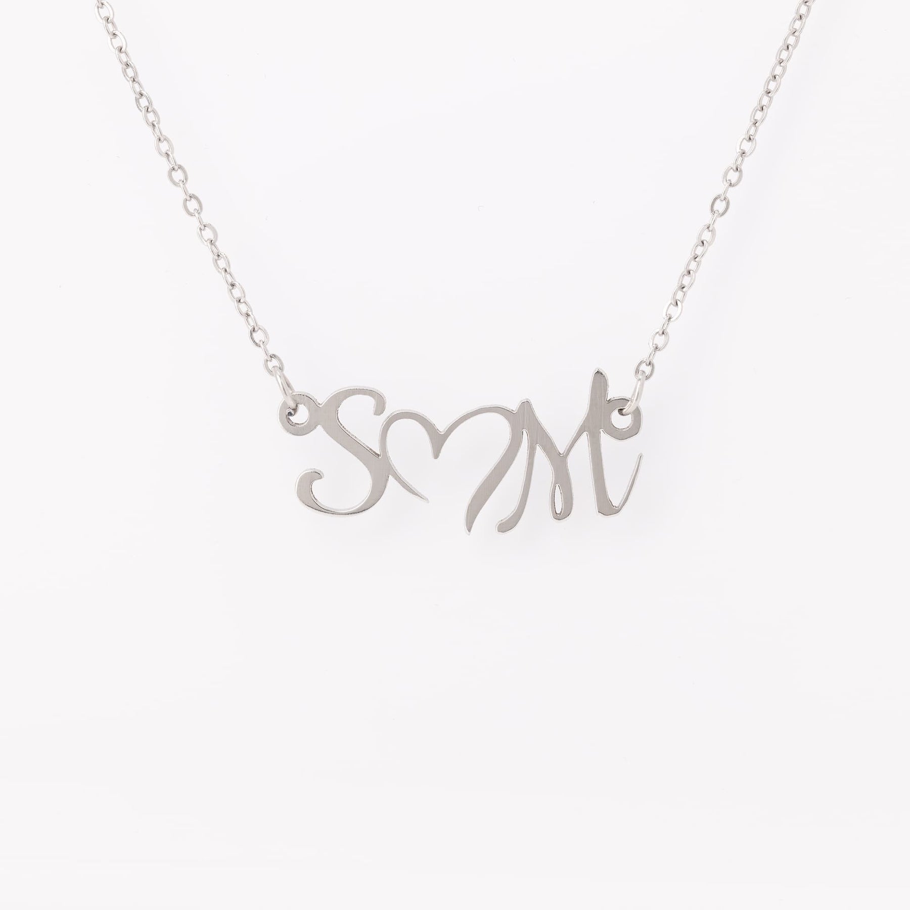 Double Initial Necklace With Heart | Couple Heart Necklace | Custom Initial Necklace | Couple Initial Letter Necklace | Heart Jewelry