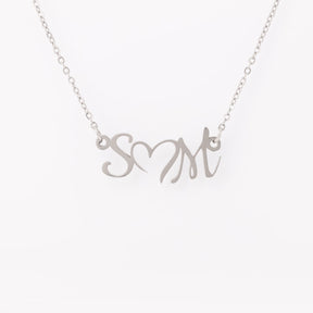 Double Initial Necklace With Heart | Couple Heart Necklace | Custom Initial Necklace | Couple Initial Letter Necklace | Heart Jewelry