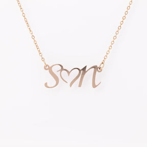 Double Initial Necklace With Heart | Couple Heart Necklace | Custom Initial Necklace | Couple Initial Letter Necklace | Heart Jewelry